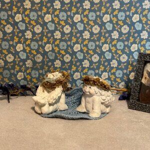 2 Dreamsicle Figurine "Baby Love" with blue ribbon Retired